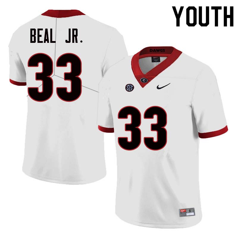 Youth Georgia Bulldogs #33 Robert Beal Jr. College Football Jerseys Sale-White